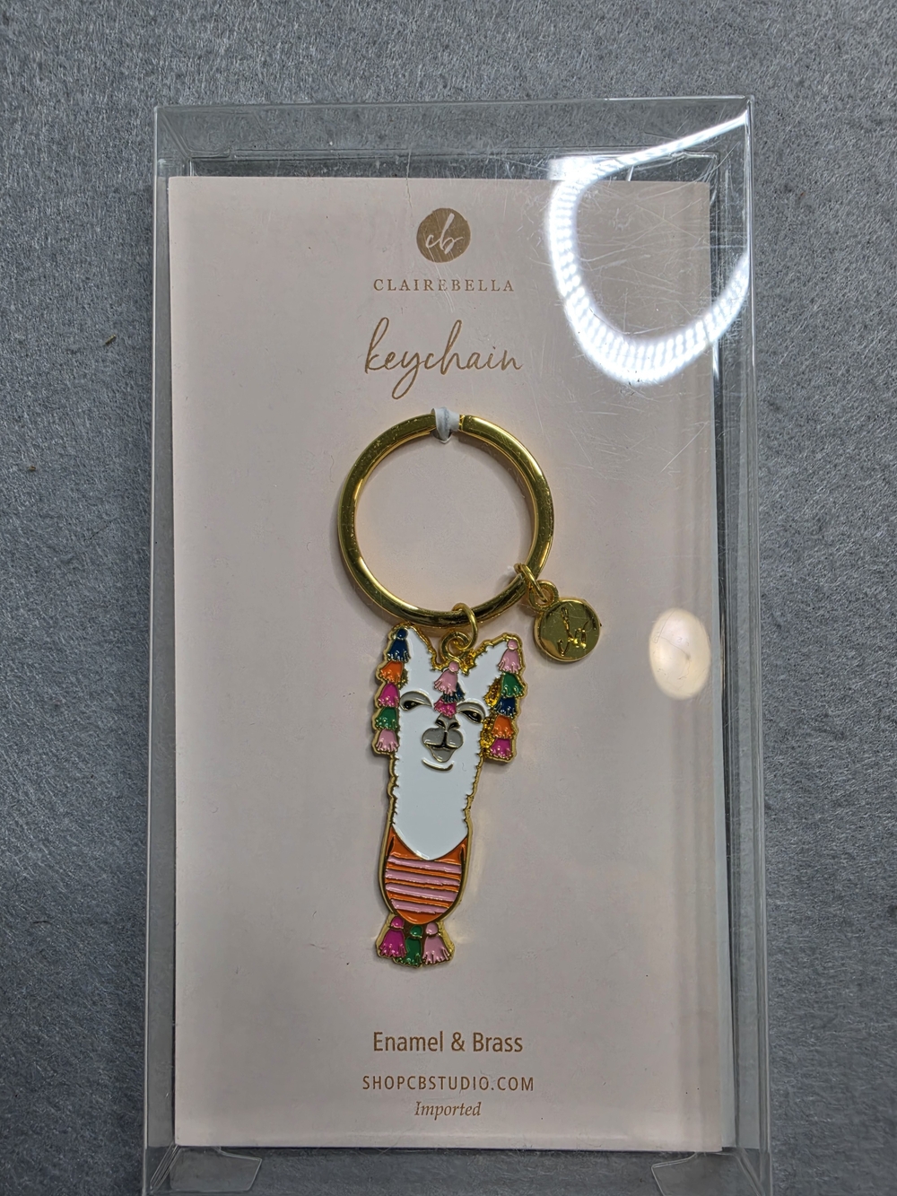 Clairebella Lhama Keychain Enamel And Brass‎